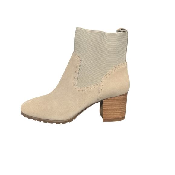 New! Violet & Red Loaded Elastic Knit Cuff Bootie Boots in Tan - Size 9 - Picture 1 of 8